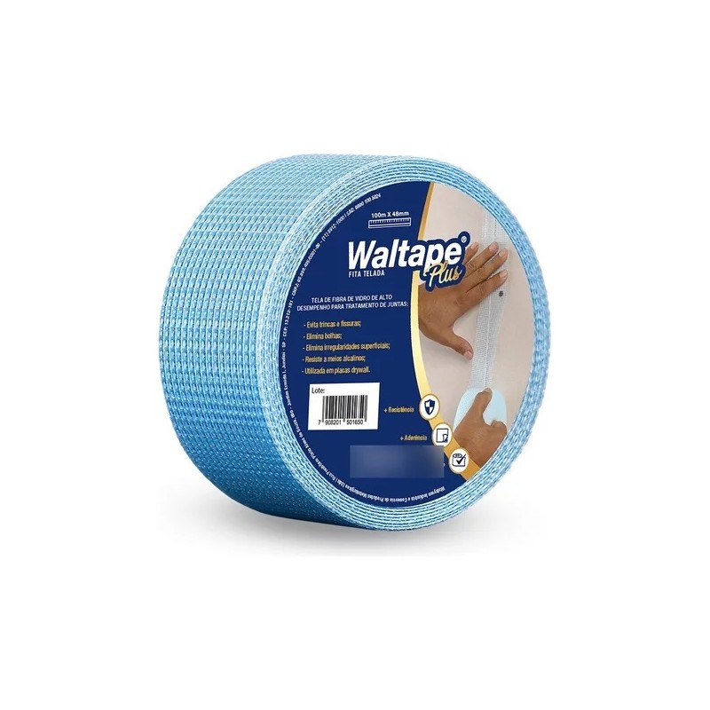 FITA P/DRYWALL 100MX48MM AZUL - WALTAPE