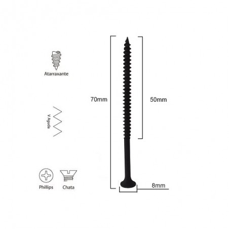 PARAFUSO GN 70 C/ 100 UNID