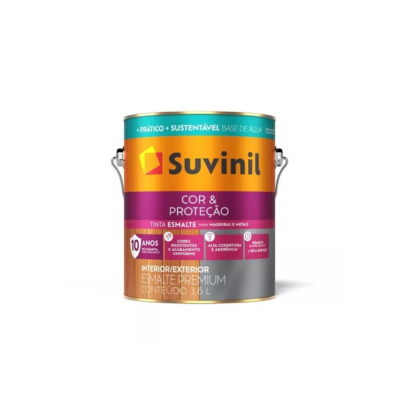 TINTA ESMALTE BASE/AGUA 3,6L FOS CINZA ES - SUVINI